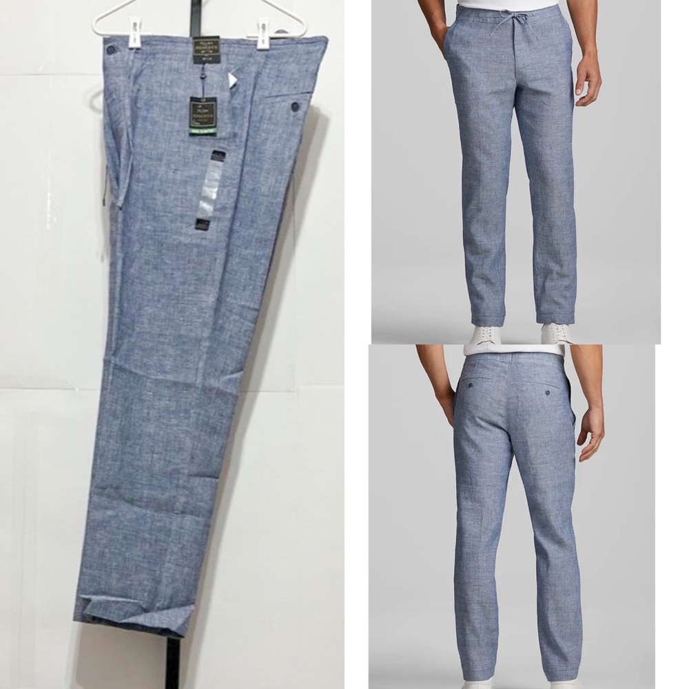 Jos A Bank NWT Sz 40X32 RSVP Collection Tailored Fit Flat Front Linen Blend Casu - Picture 2 of 8